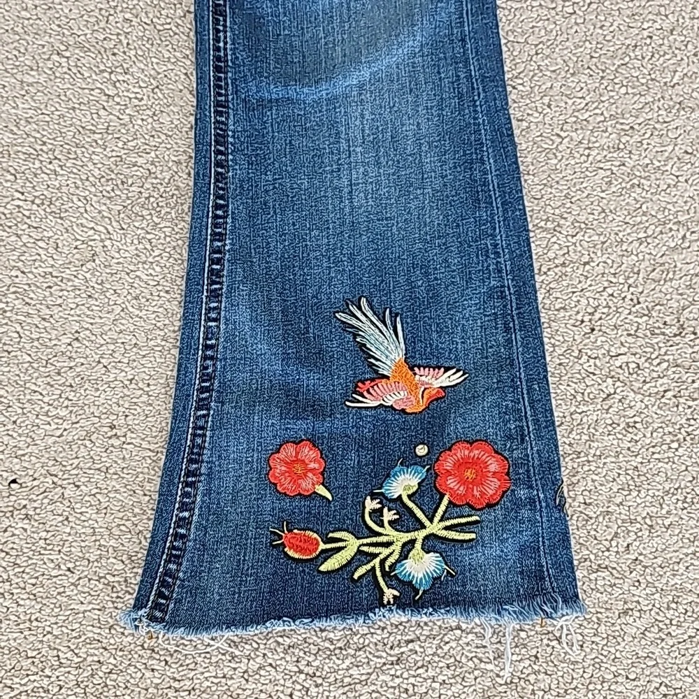 Zara women's floral boot cut jeans - Picture 4 of 12
